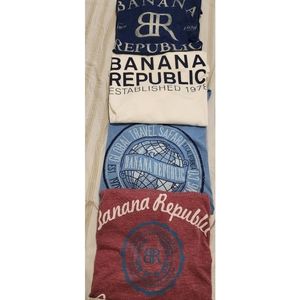 Lot of 4 mens Banana Republic shirts size large EUC logo brand soft